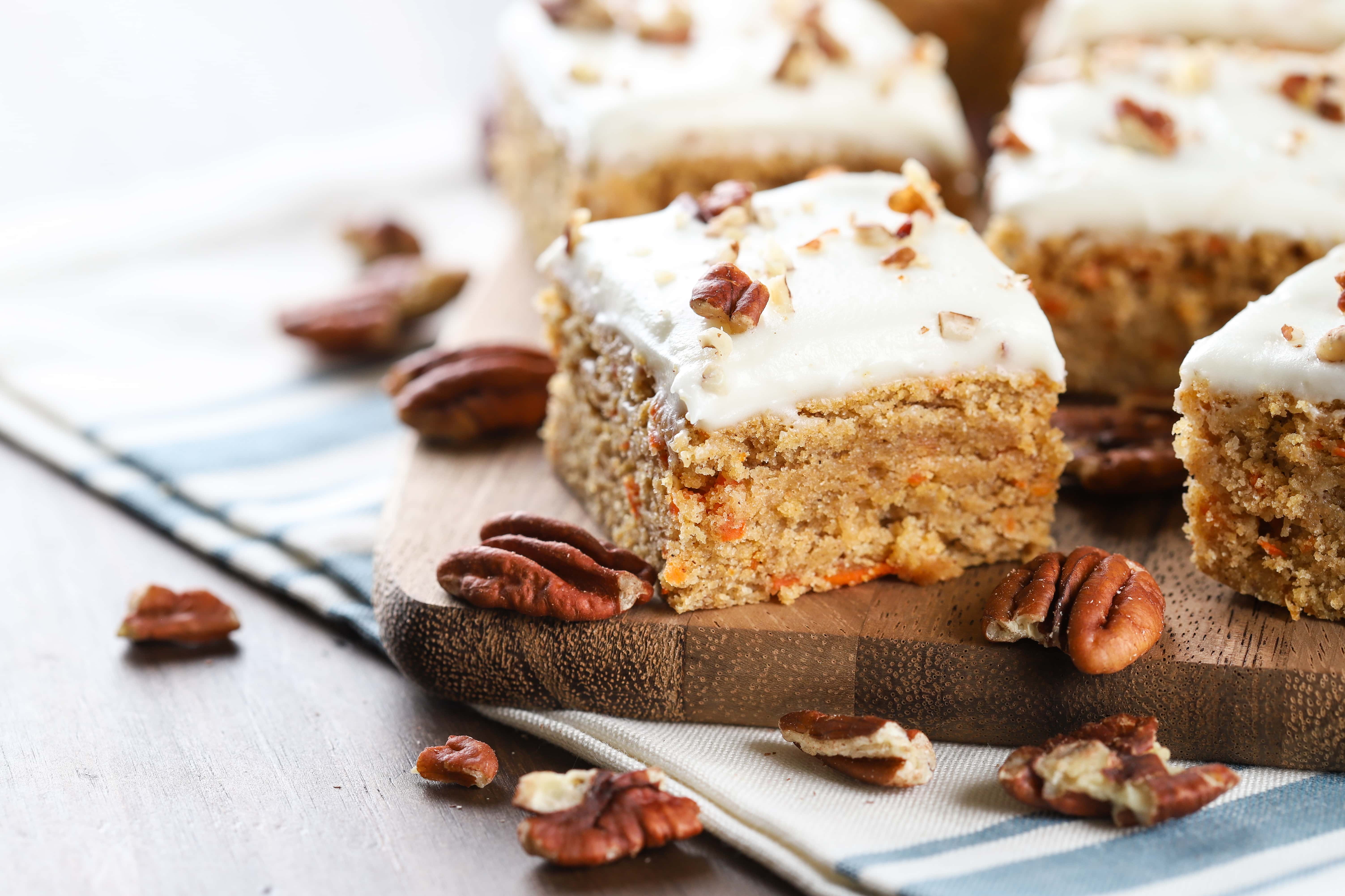Cream Cheese Frosted Carrot Cake Blondies from A Kitchen Addiction