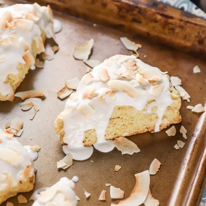 Coconut Cream Scones Recipe from A Kitchen Addiction