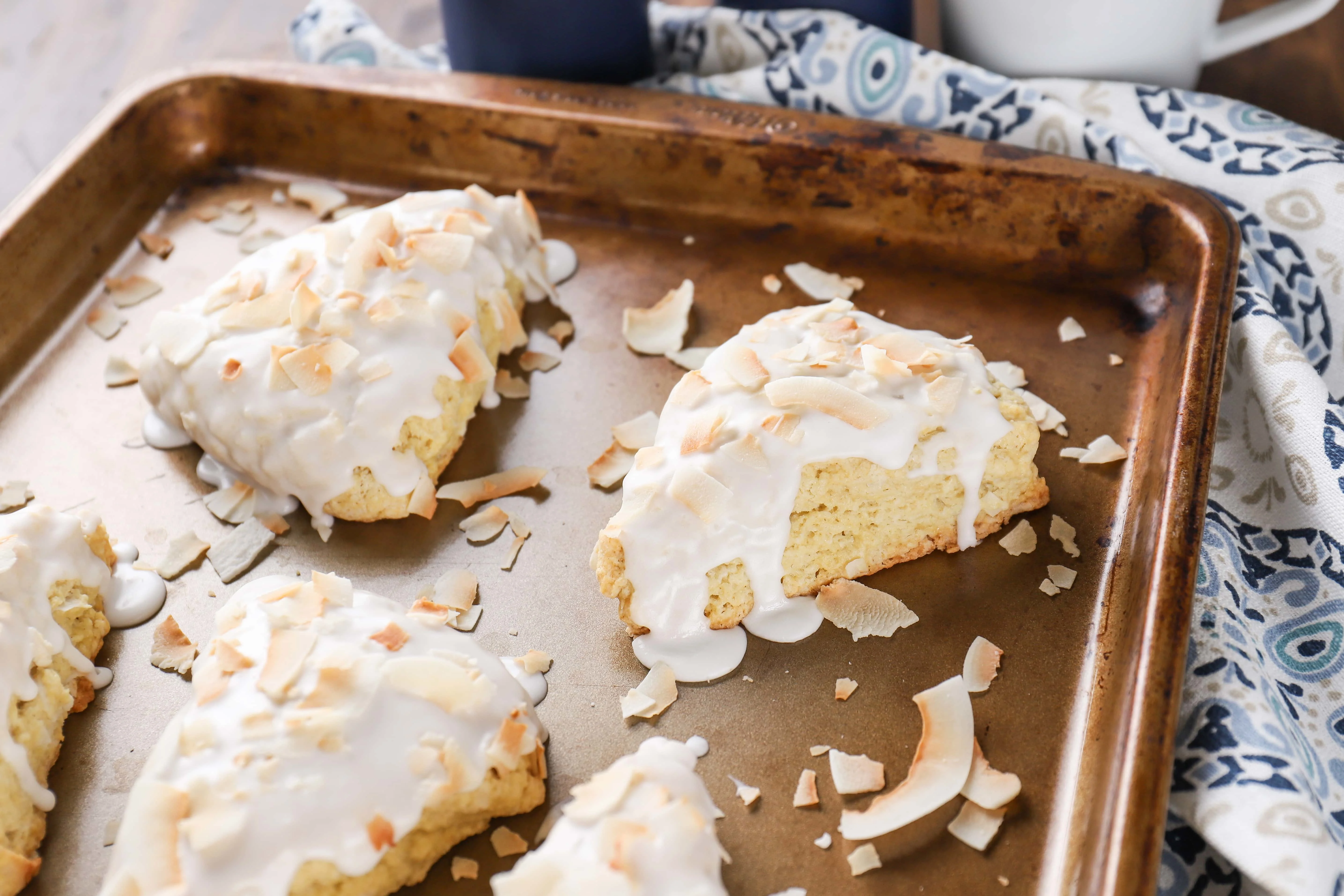 Easy Recipe for Coconut Cream Scones from A Kitchen Addiction