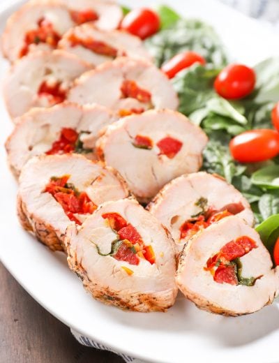 Balsamic Glazed Grilled Caprese Stuffed Turkey Tenderloin Recipe from A Kitchen Addiction