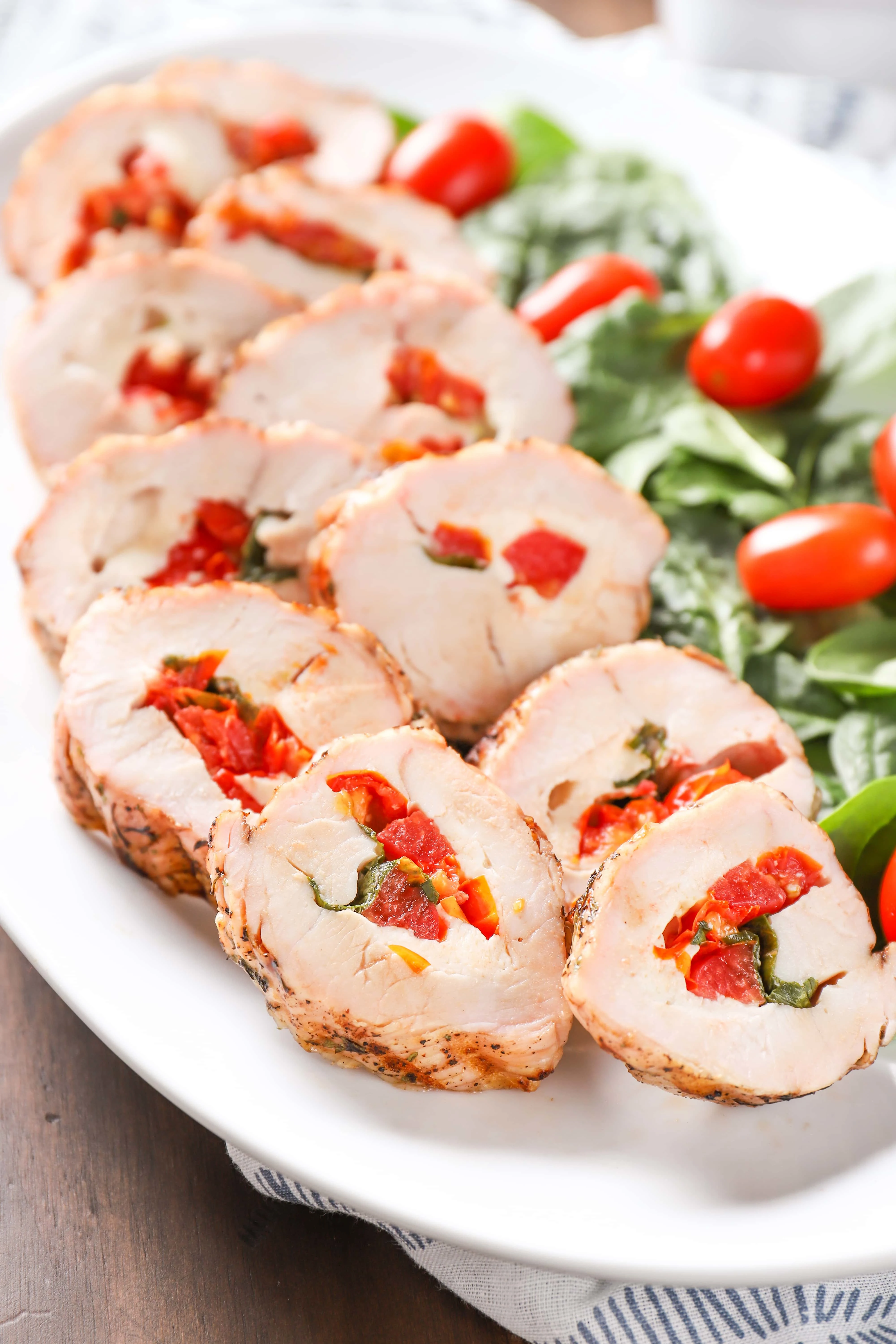 Balsamic Glazed Grilled Caprese Stuffed Turkey Tenderloin Recipe from A Kitchen Addiction