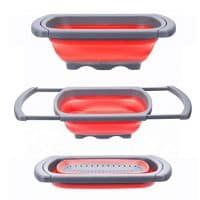 Glotoch Kitchen Collapsible Colander, Over The Sink Strainer With Steady Base For Standing, Dishwasher-Safe