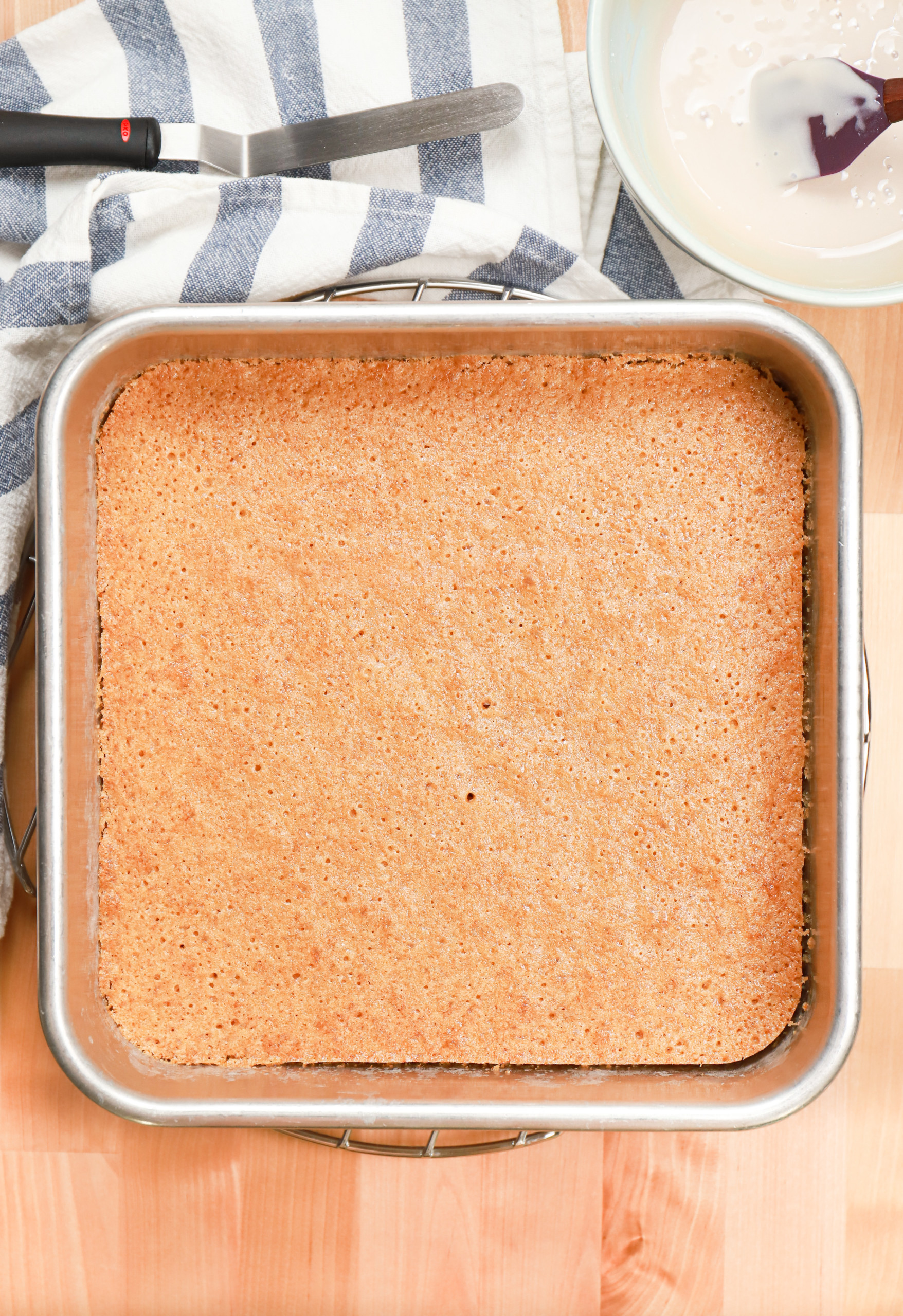 Overhead view of maple blondies without glaze.